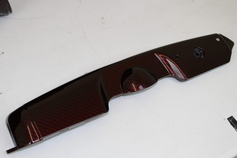 Engine Parts Coated In Carbon Fibre Painted Dark Red
