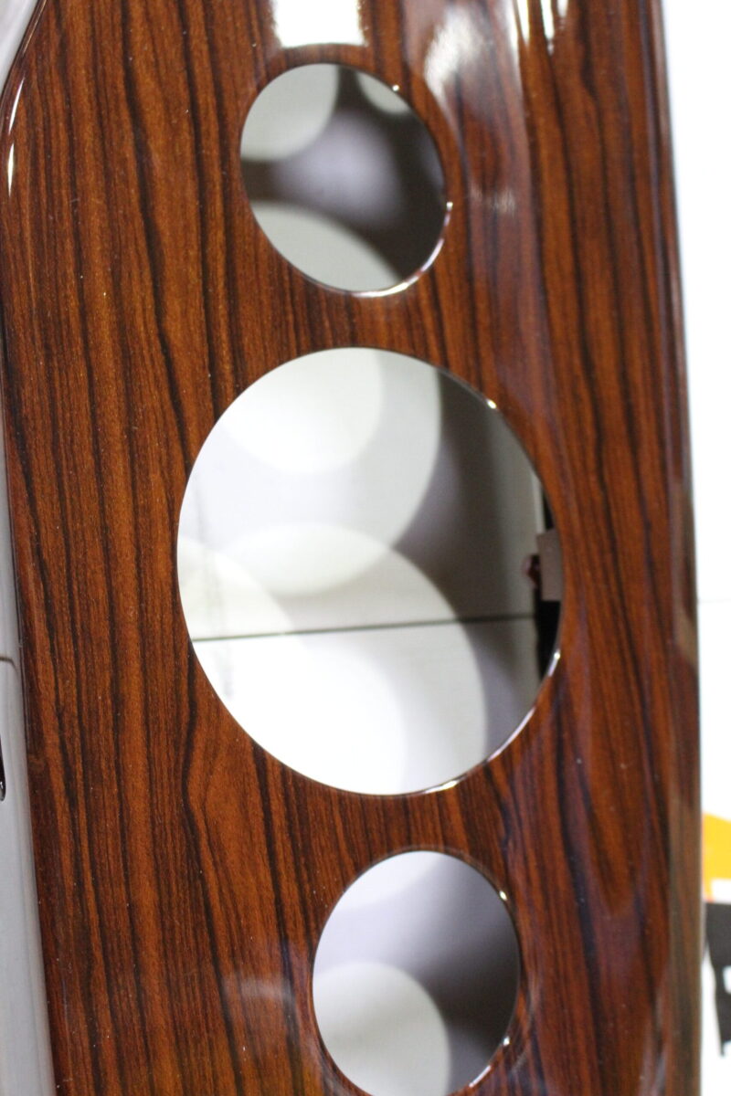 Dashboard elements coated in wood