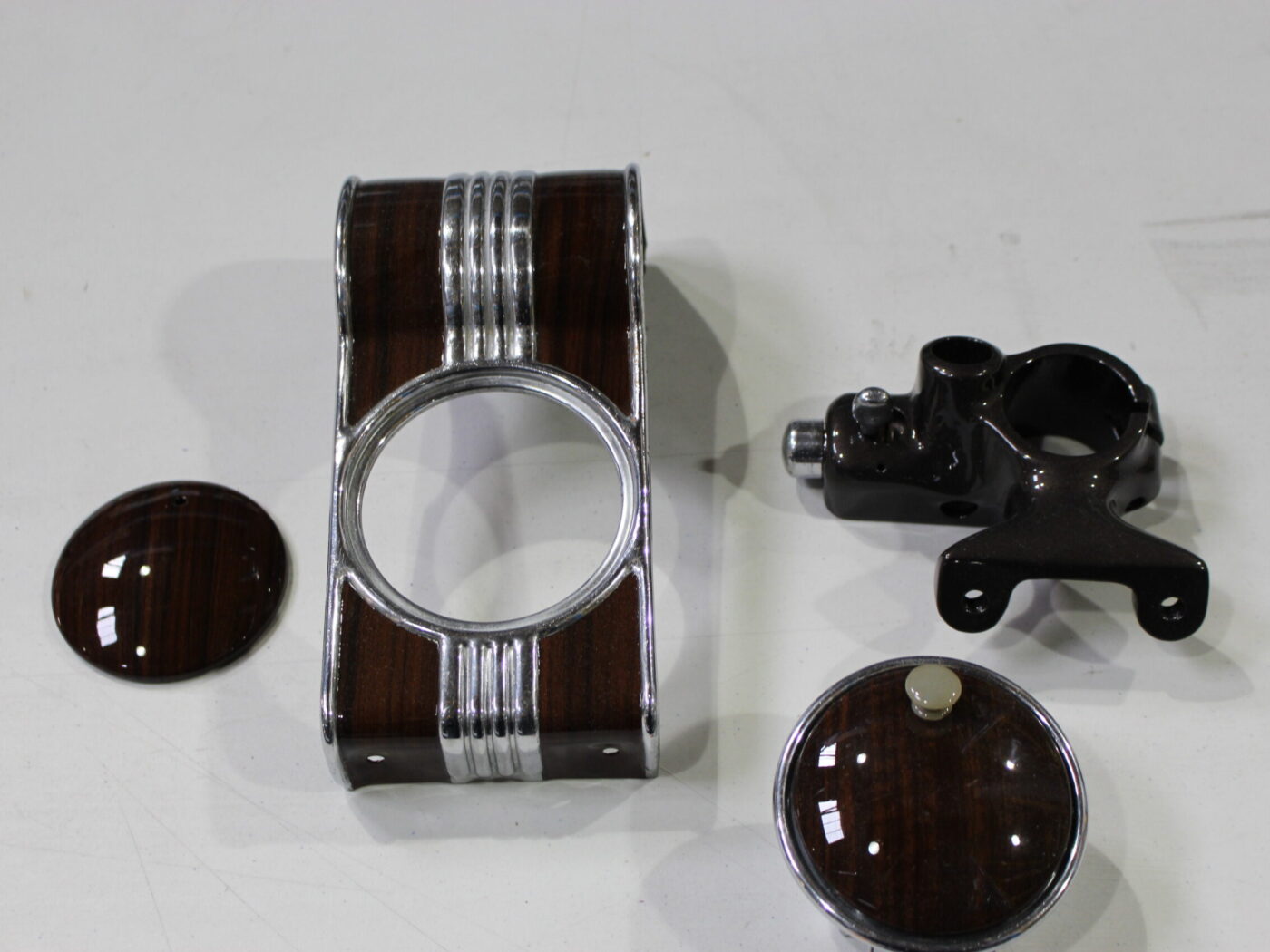 Dashboard elements coated in wood