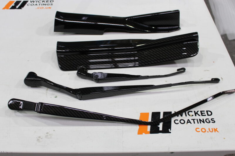 Mitsubishi interior coated in carbon fibre