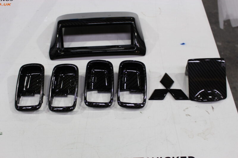 Mitsubishi interior coated in carbon fibre