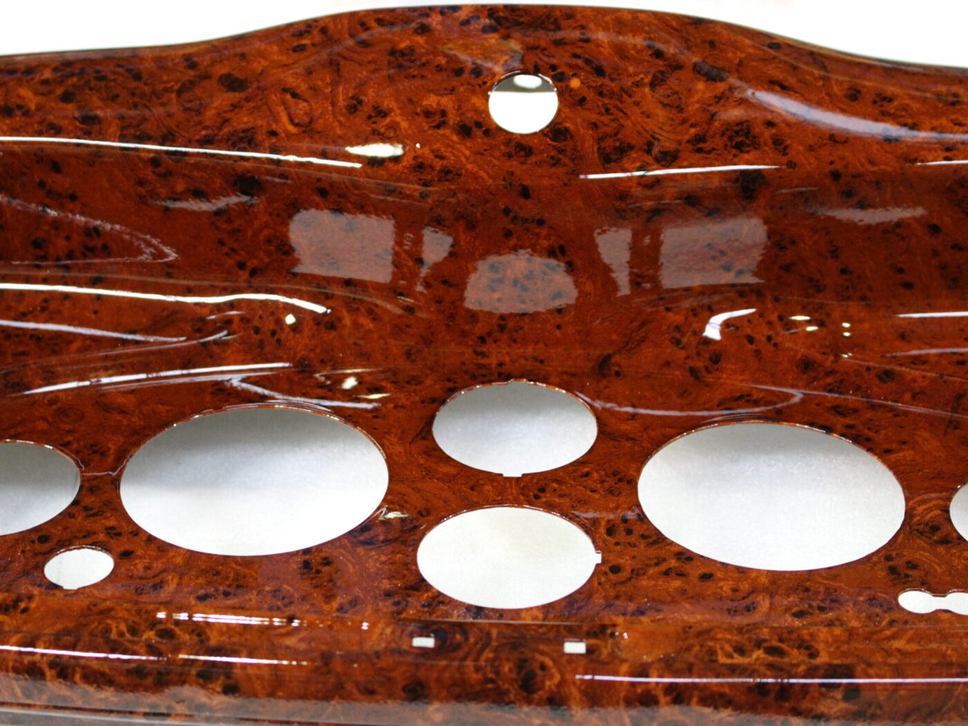 Dashboard coated in wood film