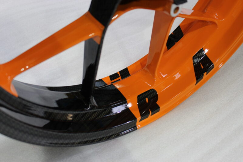 KTM Racing wheels painted black and orange