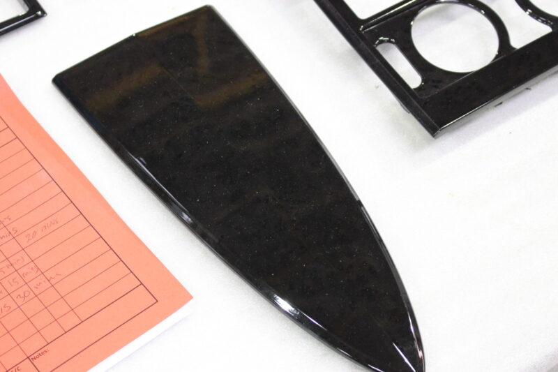 Car dashboard elements painted black