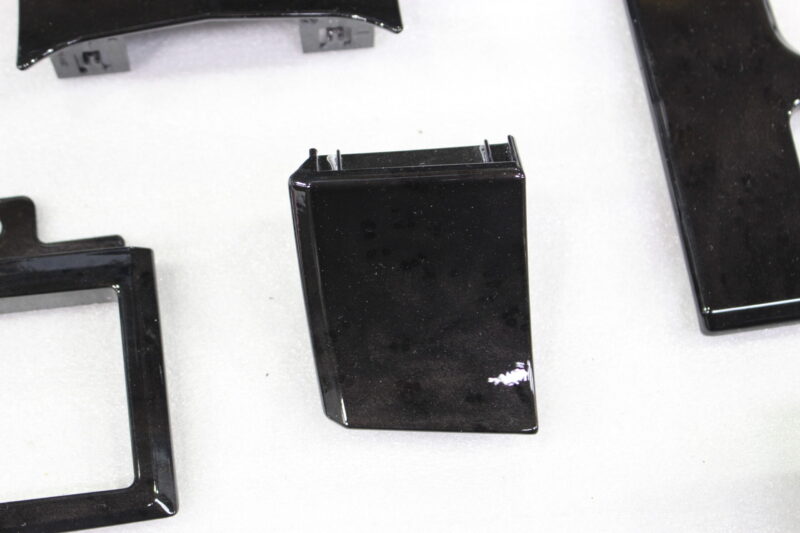 Car dashboard elements painted black