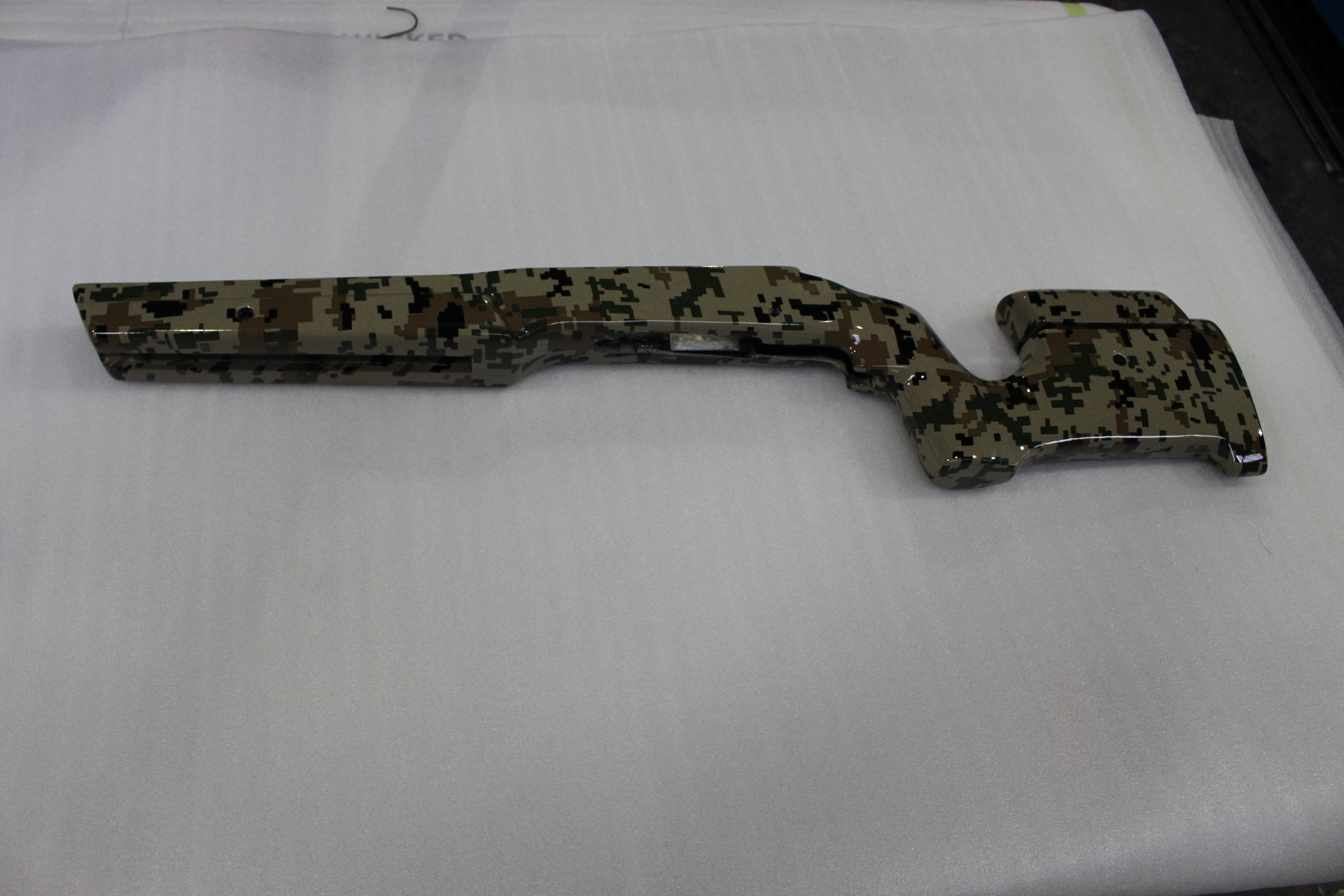 Gun Coated In Military Camouflage Hydrographic Film