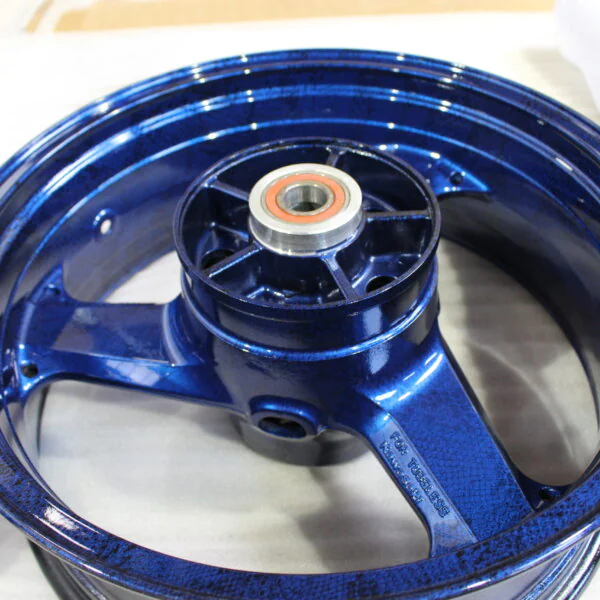 Motorbike Wheels Coated On Snake Skin Hydrographic Film And Painted Blue