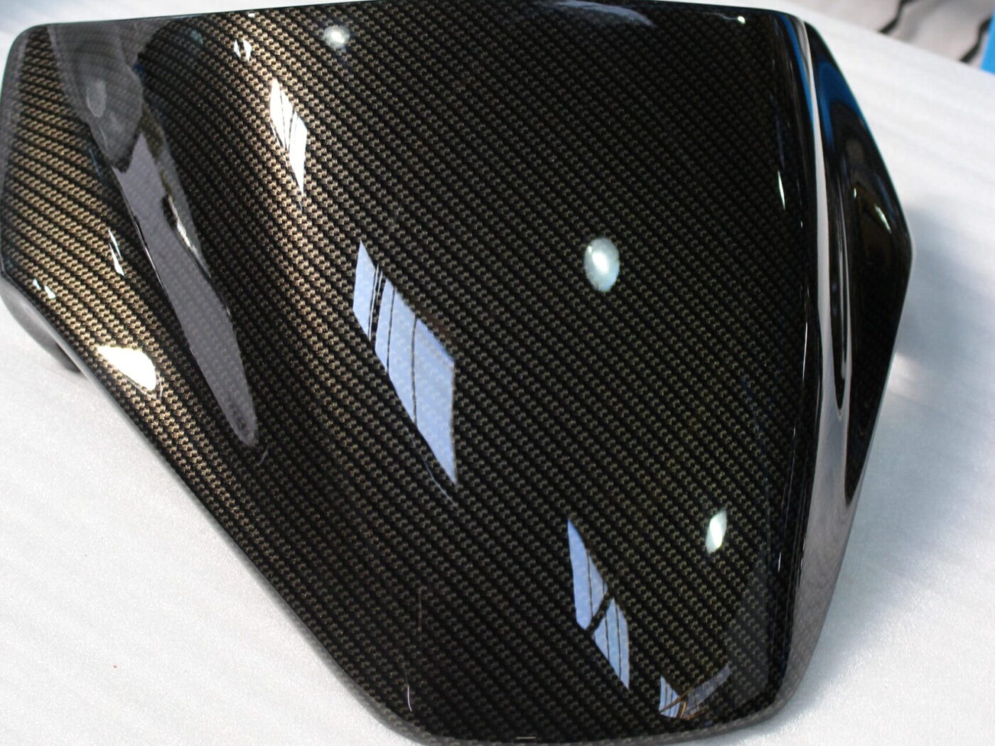 Motorbike parts coated in carbon fibre
