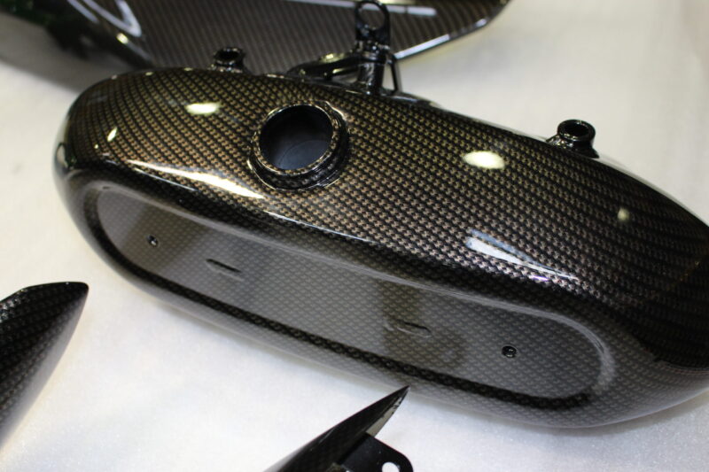 Triumph coated in carbon fibre painted green ( Pool Bike Show )