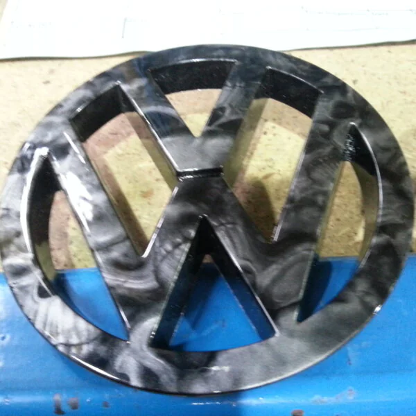 VW Transporter Various Exterior Parts Coated In Skull Hydrographic Film Painted Black