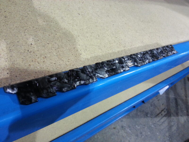 VW Transporter Various Exterior Parts Coated In Skull Hydrographic Film Painted Black