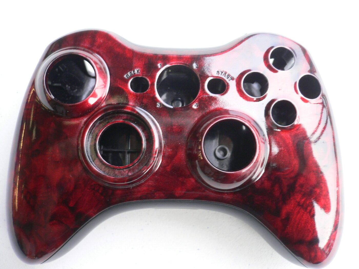 Gamepad Coated In Skull Hydrographic Film Painted Red