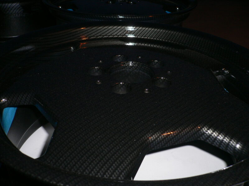 Mercedes AMG alloy wheels coated in carbon fibre