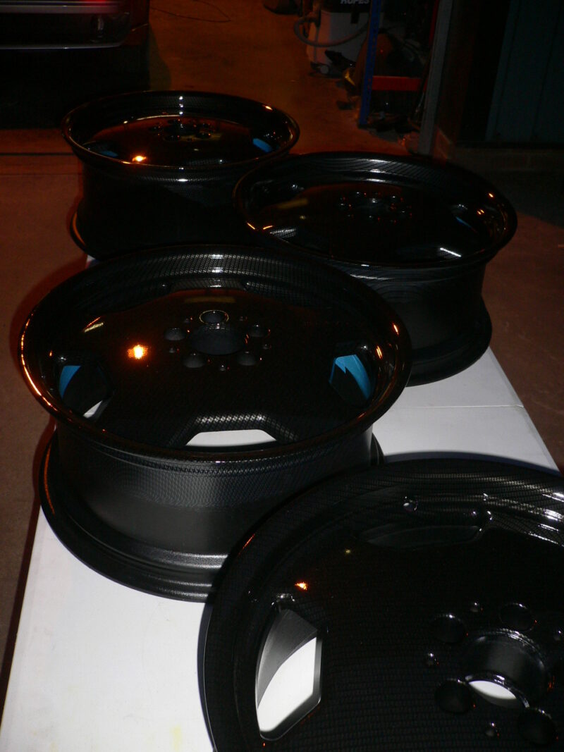 Mercedes AMG alloy wheels coated in carbon fibre