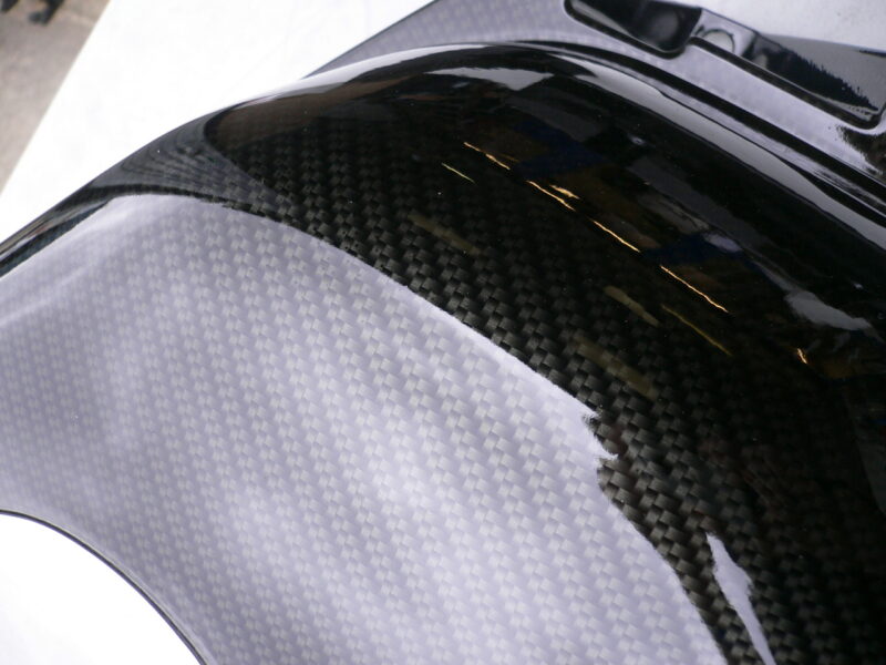 Car interior various elements coated in carbon fibre hydrographic film painted black