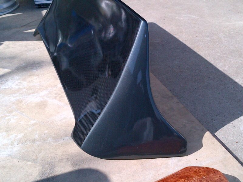 Parts of car interior coated in carbon fibre