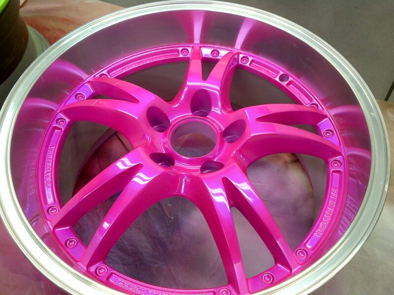 Wheels painted pink