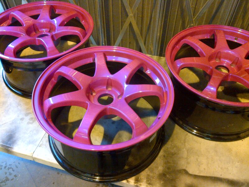 Wheels painted pink