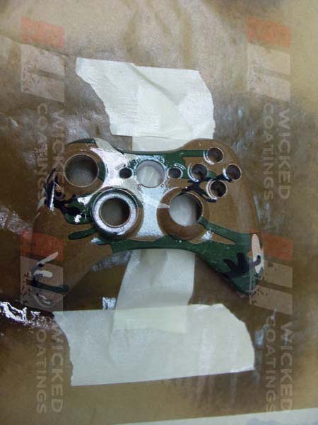 Gamepad Coated In Camouflage Hydrographic Film