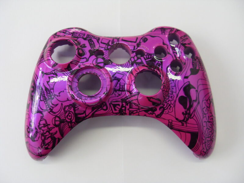 Gamepad Coated In Skull Hydrographic Film Painted Pink