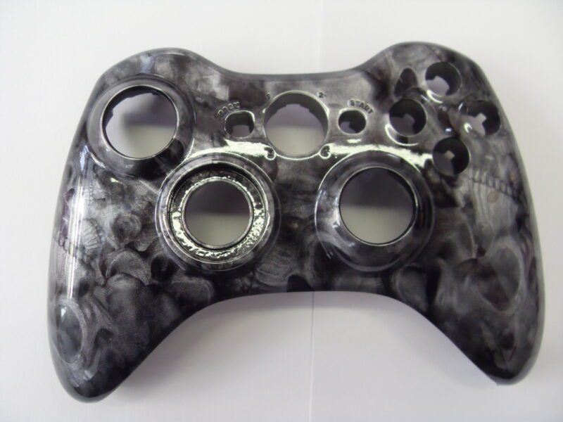 Gamepad Coated In Skull Hydrographic Film Painted Black