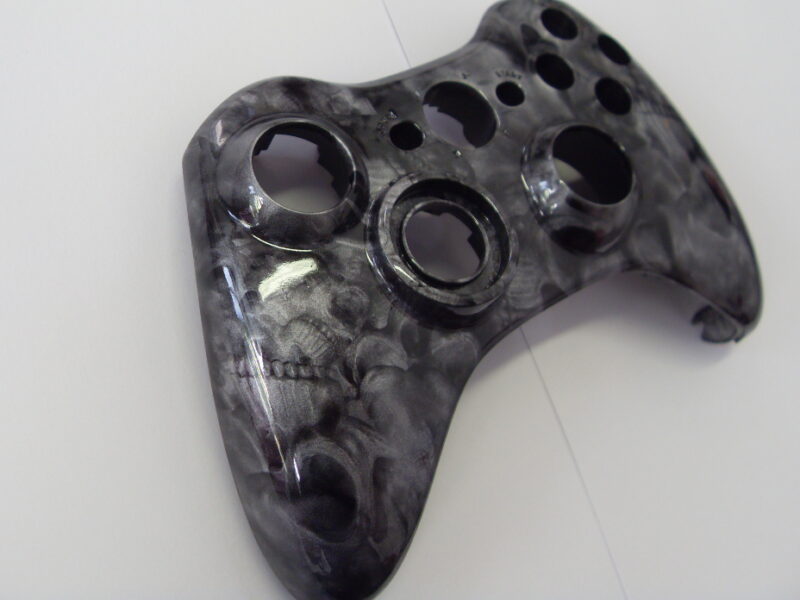 Gamepad Coated In Skull Hydrographic Film Painted Black