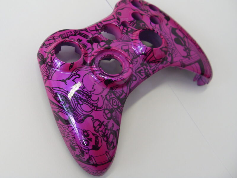 Gamepad Coated In Skull Hydrographic Film Painted Pink