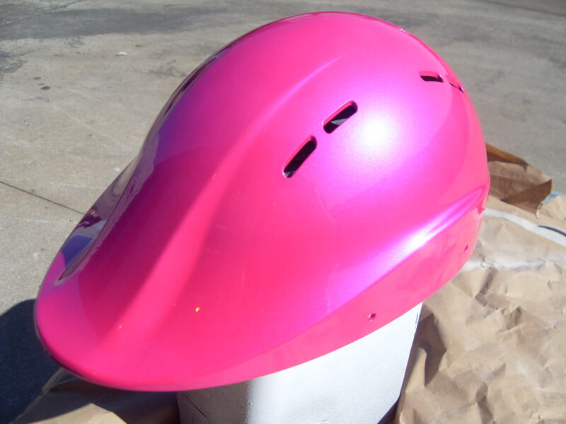 Protective Helmet Painted Pink At Wicked Coatings