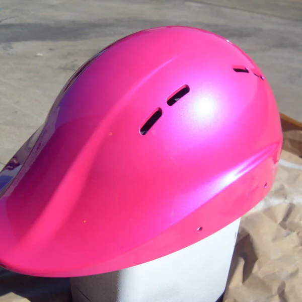 Protective Helmet Painted Pink At Wicked Coatings