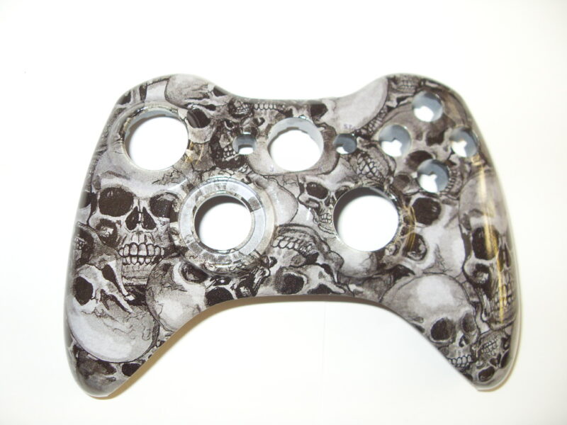 Gamepad Coated In Skull Hydrographic Film Painted Black