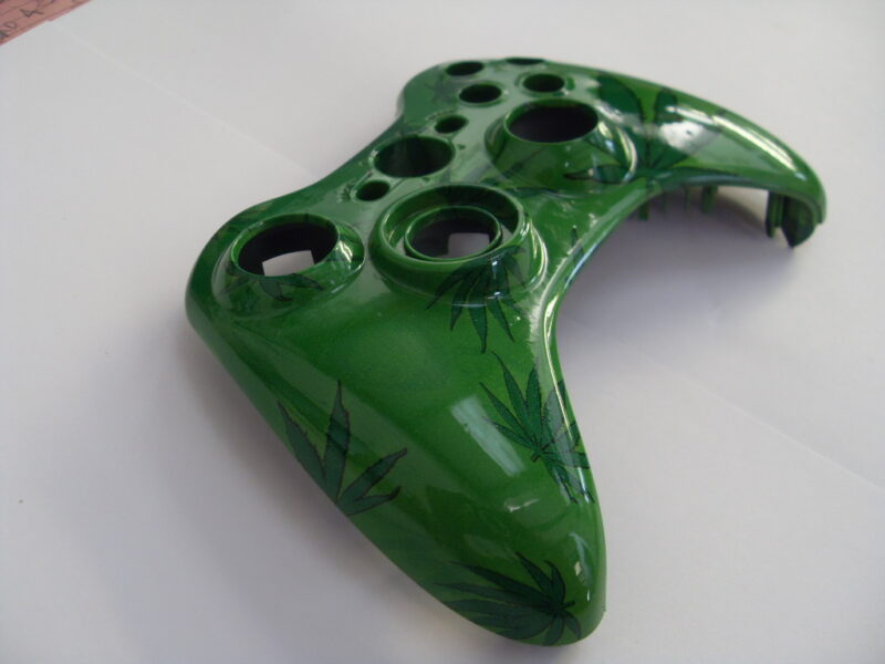 XBox 360 & Sony PlayStation Controller Coated In Marijuana Hydrographic Film