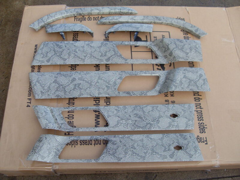 Car Interior Elements Coated In Snake Hydrographic Film