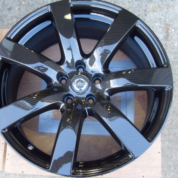 Nissan Alloy Wheels Coated In Carbon Fibre Painted Black