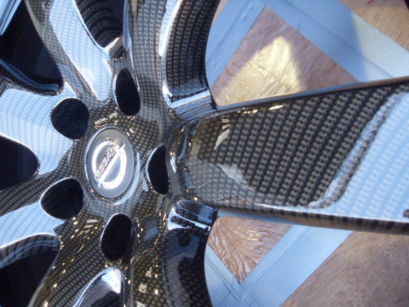 Nissan Alloy Wheels Coated In Carbon Fibre Painted Black