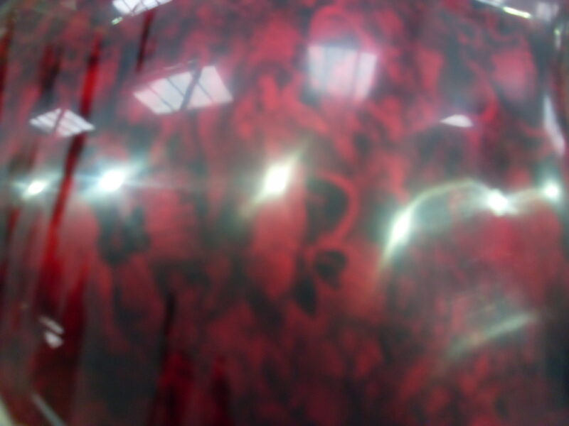 Motorbike Tank Coated In Skull Painted Red