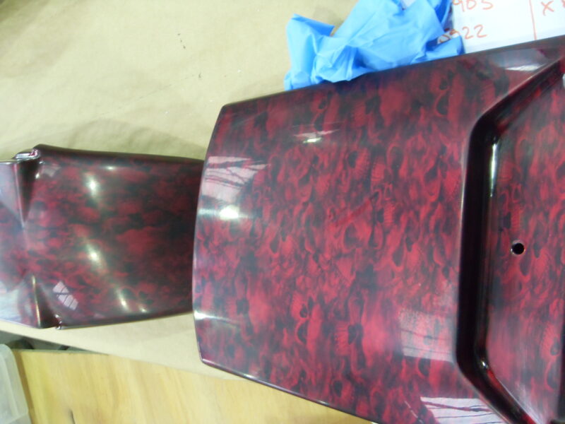 Motorbike Tank Coated In Skull Painted Red
