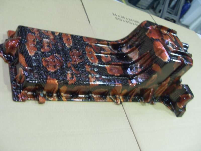 Car Engine Part Coated In Snake Hydrographic Film