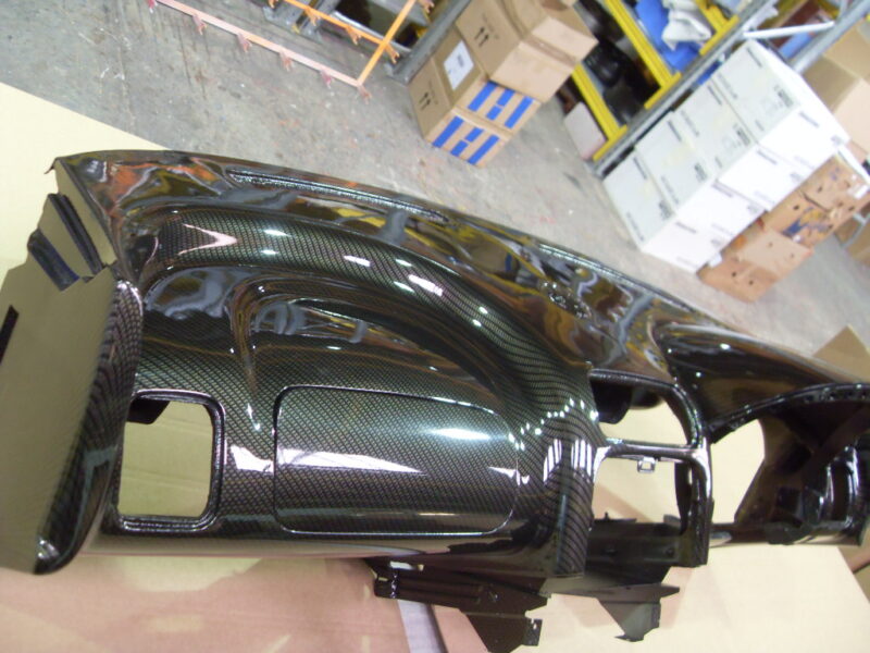 MG-F dashboard coated in carbon fibre hydrographic film painted black
