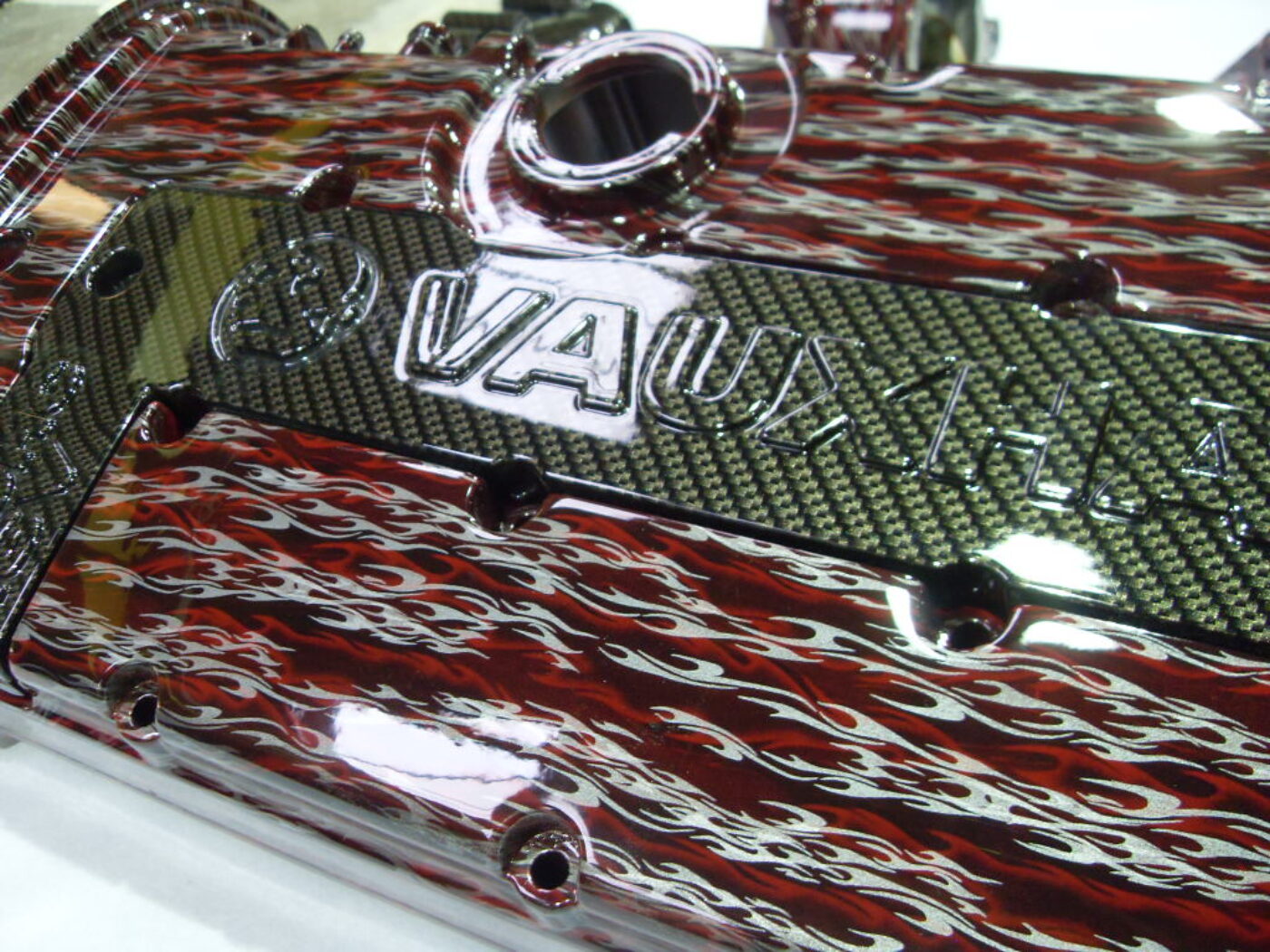Vauxhall Engine Elements Coated In Flames Hydrographic Film