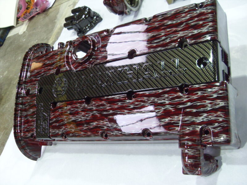 Vauxhall Engine Elements Coated In Flames Hydrographic Film