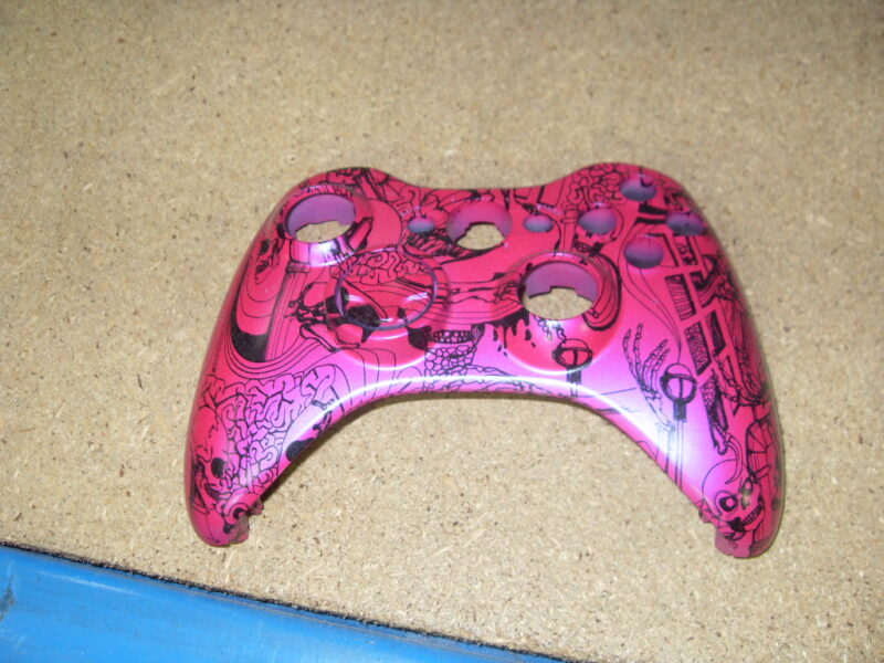 Gamepad Coated In Skull Hydrographic Film Painted Pink