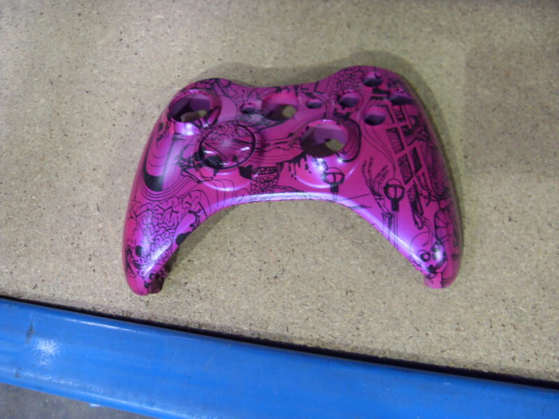 Gamepad Coated In Skull Hydrographic Film Painted Pink