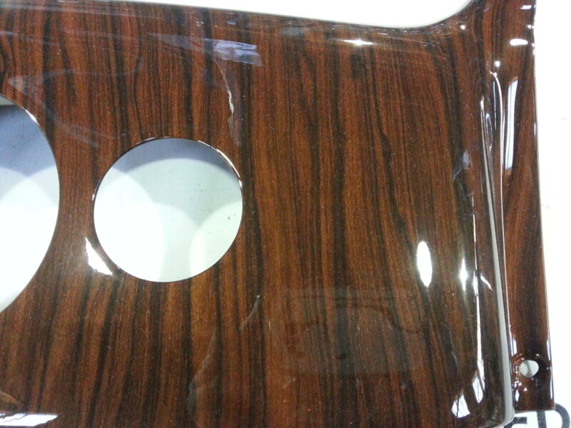 Dashboard elements coated in wood
