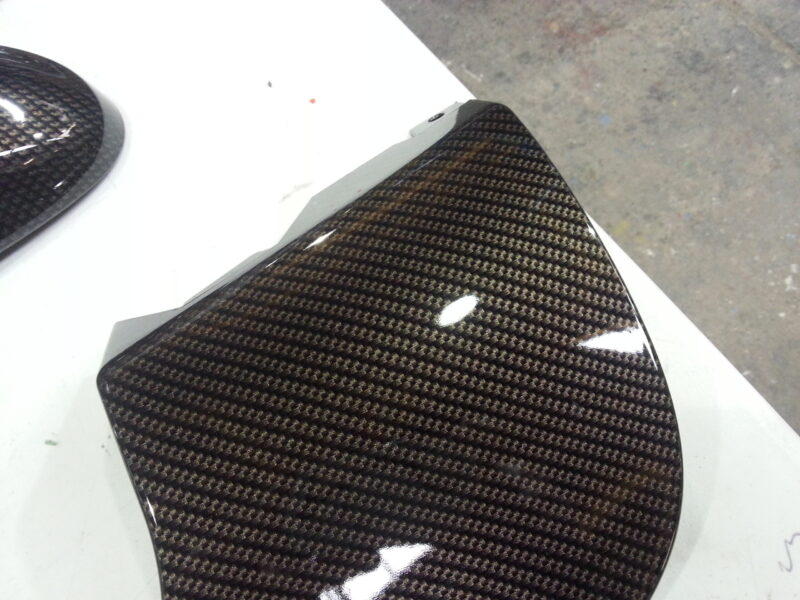 BMW exterior elements coated in carbon fibre hydrographic film painted black
