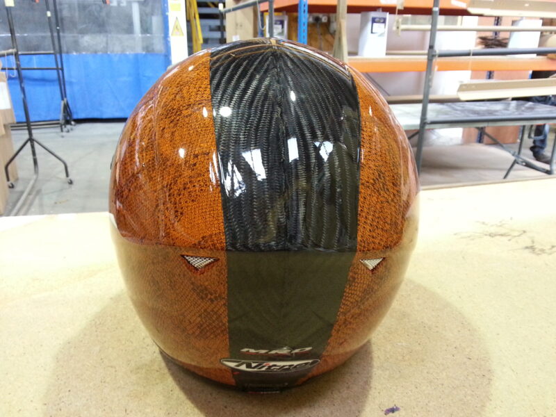 Motorbike Helmet Coated In Snake Skin Hydrographic Film