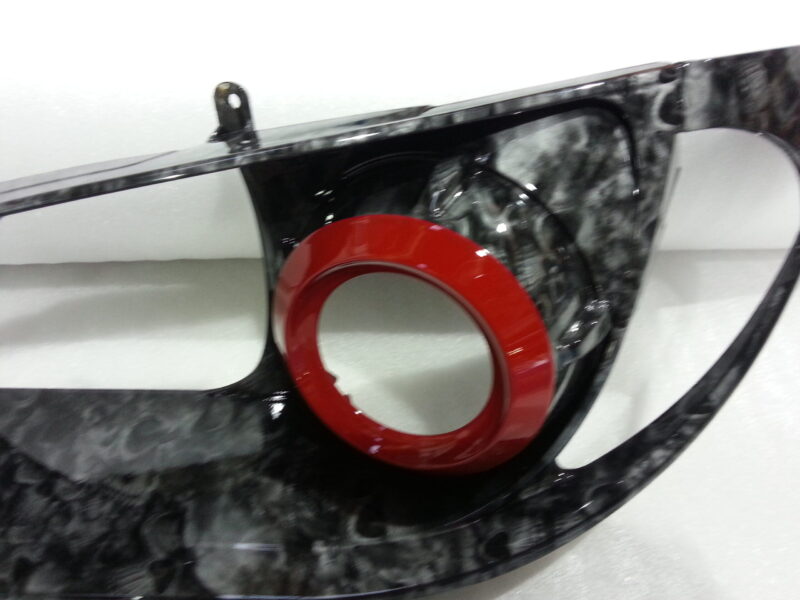 Car Lights Coated In Skull Hydrographic Film Painted Black