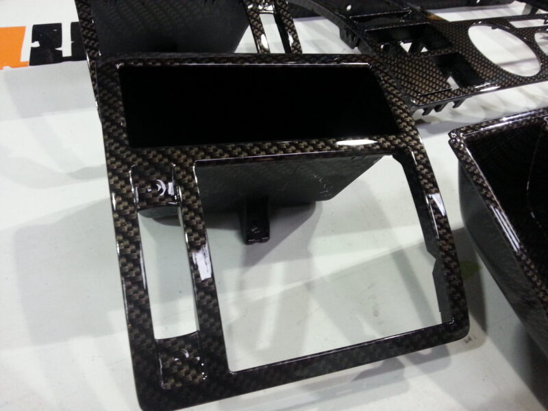 Car Interior Various Parts Coated In Carbon Fibre Hydrographic Film Painted Black