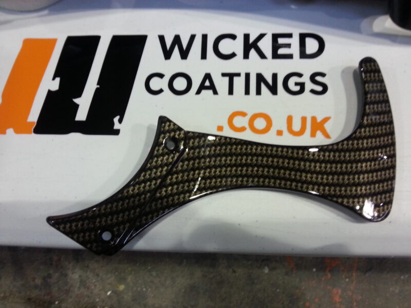 Ferrari F430 various parts coated in carbon fibre hydrographic film painted black
