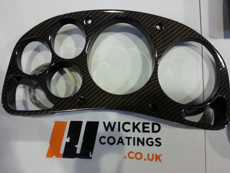 Ferrari F430 various parts coated in carbon fibre hydrographic film painted black