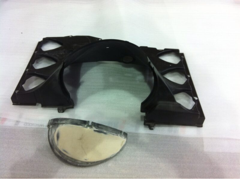 Motorbike parts coated in carbon fibre